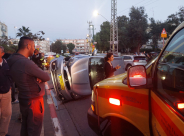 يافا: اصابة طفيفة لسيدة بانقلاب مركبة 